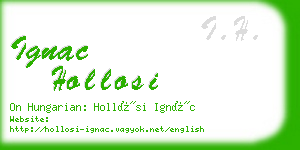 ignac hollosi business card